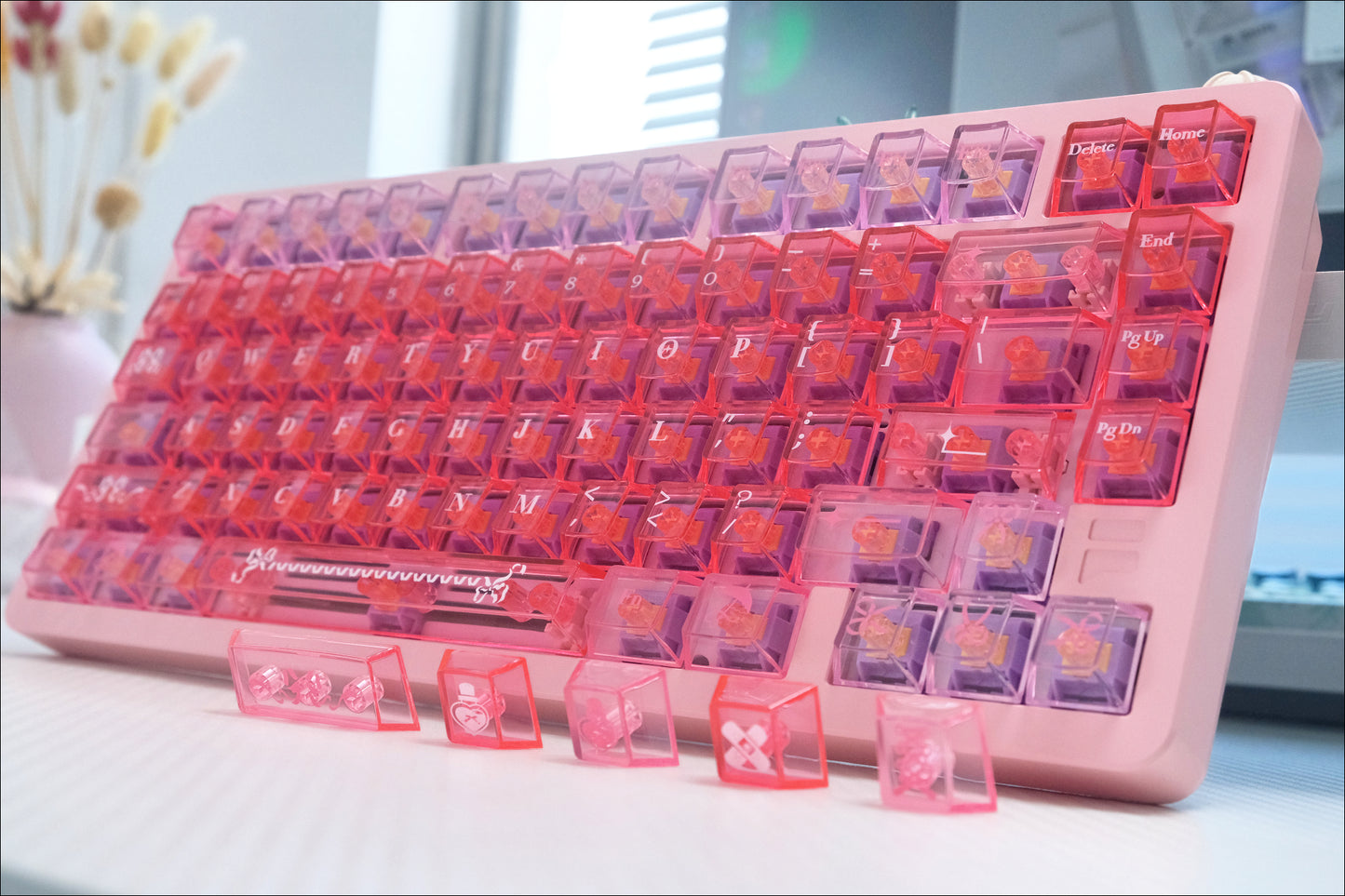 Pink Cat Nurse keycaps