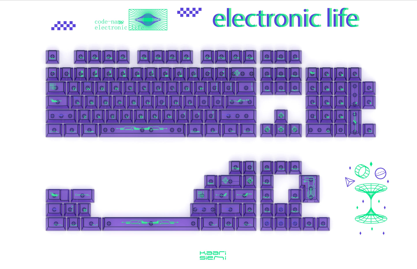 Electronic life keycaps
