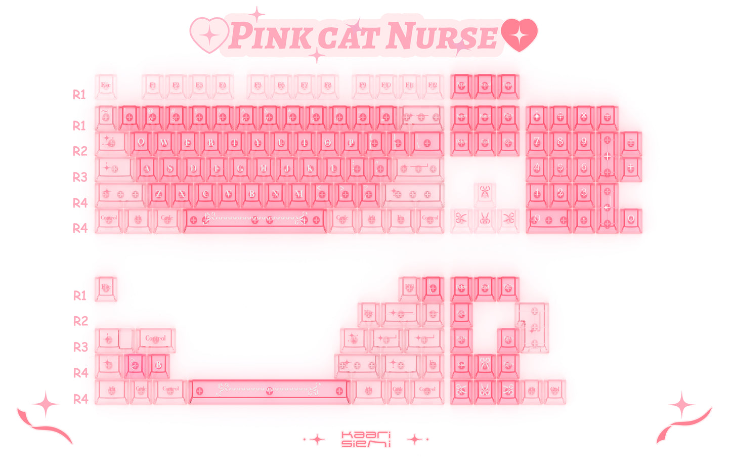 Pink Cat Nurse keycaps